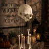 Halloween Skull Bone Wind Chime Skeleton Hanging Ornament Gothic Wall Window Spooky Home Decor Horror Indoor Outdoor Party Gift