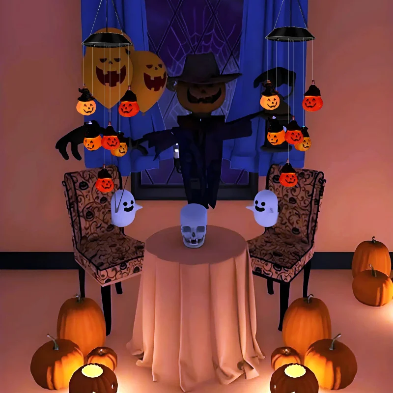 Halloween Solar Skull Ghost String Lights Outdoor Horror Decoration Pumpkin Lights for Yard Garden Party Haunted House Decor - Image 4