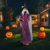 Halloween Talking Witch with Sound&Glowing Eyes Spooky Animatronic Witch Halloween Party Decorations Scary Haunted House Props