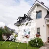 Halloween Triangle Spider Web,5m Large Plush Simulation Spider Web,Haunted Home Outdoor Yard Decoration Props