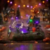 Halloween Village Animated Skeleton Seesaw LED Light Pumpkin Witch Spooky Haunted House Tabletop Statue Decor Holiday Gift