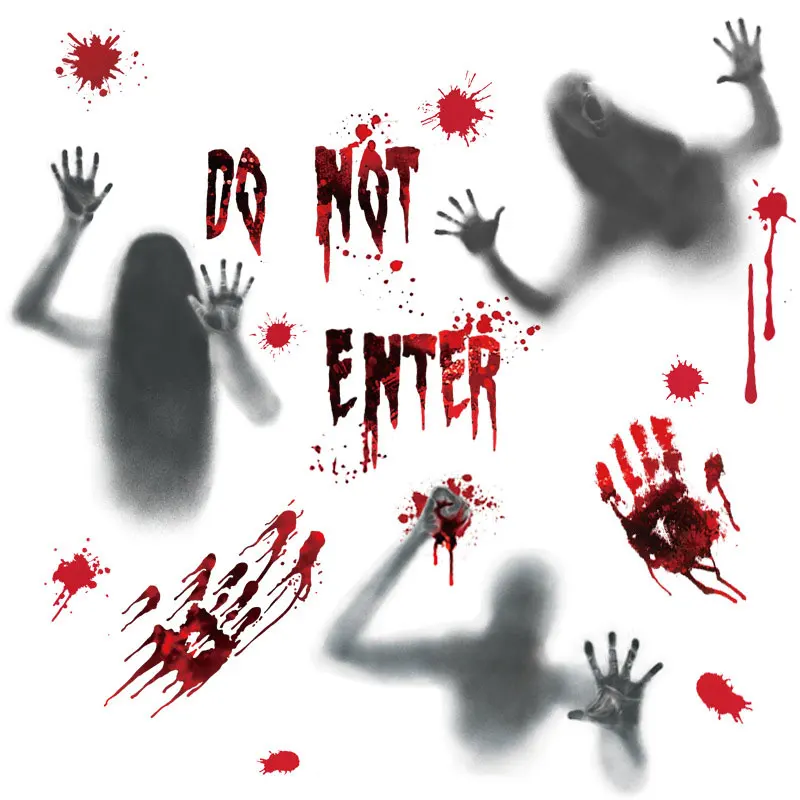 Halloween Window Electrostatic Stickers Decals Scary Ghost Handprint Halloween Decoration Horror Party Spooky Wall Floor Clings - Image 4