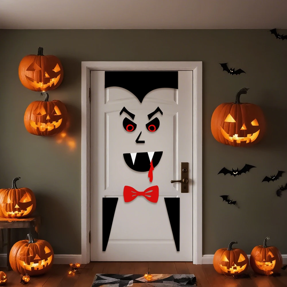 Halloween decorations room door stickers window decor skeleton hand pumpkin DIY window stickers ghost devil witch hat decor - Image 4