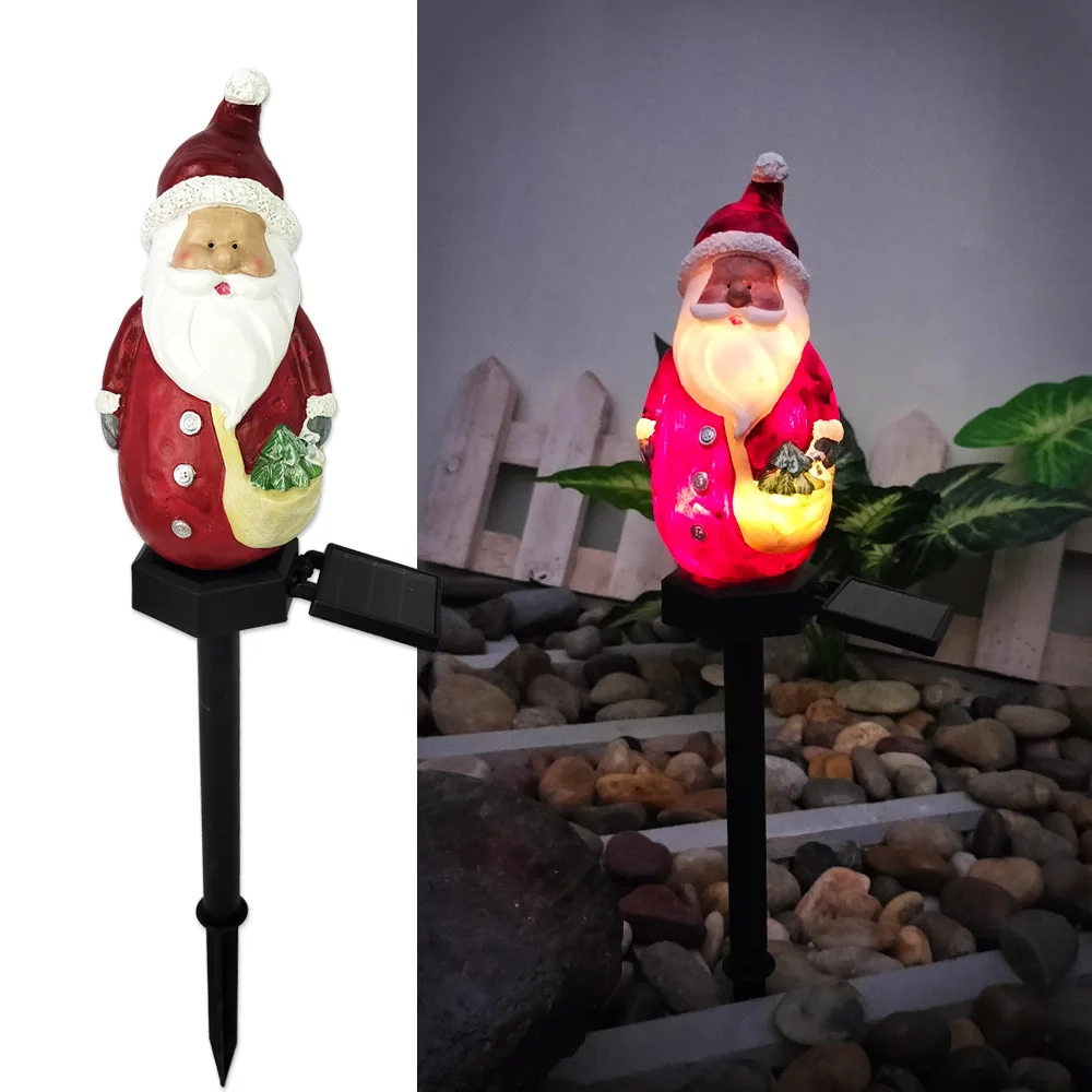 Halloween outdoor lights, waterproof solar Christmas tree pumpkin garden stake lights, Santa Claus crow skull panda decoration - Image 6