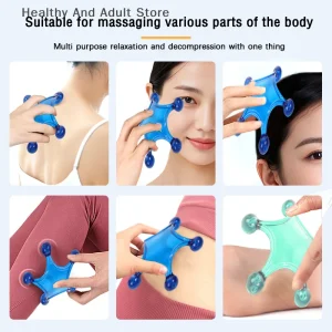 Hand Held Body Massagers Tools, Back Deep Tissue, 5-Ball Acupressure Gentle Self Massager Trigger Pressure Point Massage Tools