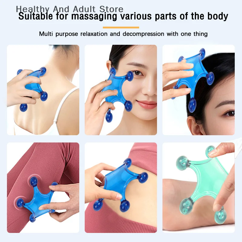 Hand Held Body Massagers Tools, Back Deep Tissue, 5-Ball Acupressure Gentle Self Massager Trigger Pressure Point Massage Tools