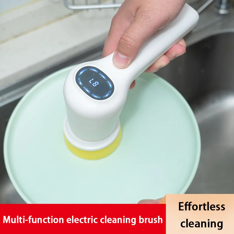Handheld Electric Cleaning Brush Usb Charging Kitchen Bathroom Household Dishwashing Multifunctional Rotary Scrubber - Image 4