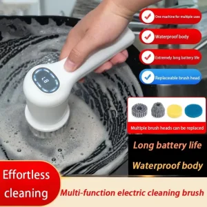 Handheld Electric Cleaning Brush Usb Charging Kitchen Bathroom Household Dishwashing Multifunctional Rotary Scrubber