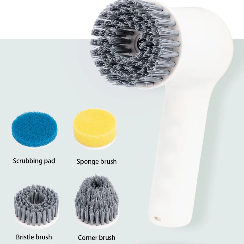 Handheld Electric Cleaning Brush Usb Charging Kitchen Bathroom Household Dishwashing Multifunctional Rotary Scrubber - Image 5