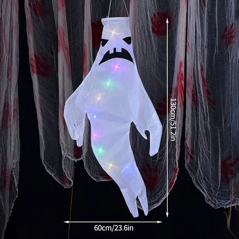 Hanging Ghost Halloween LED Luminous Ghost Children's Gift Scary Party Props Home Outdoor Courtyard Bar Hanging Decorations - Image 2