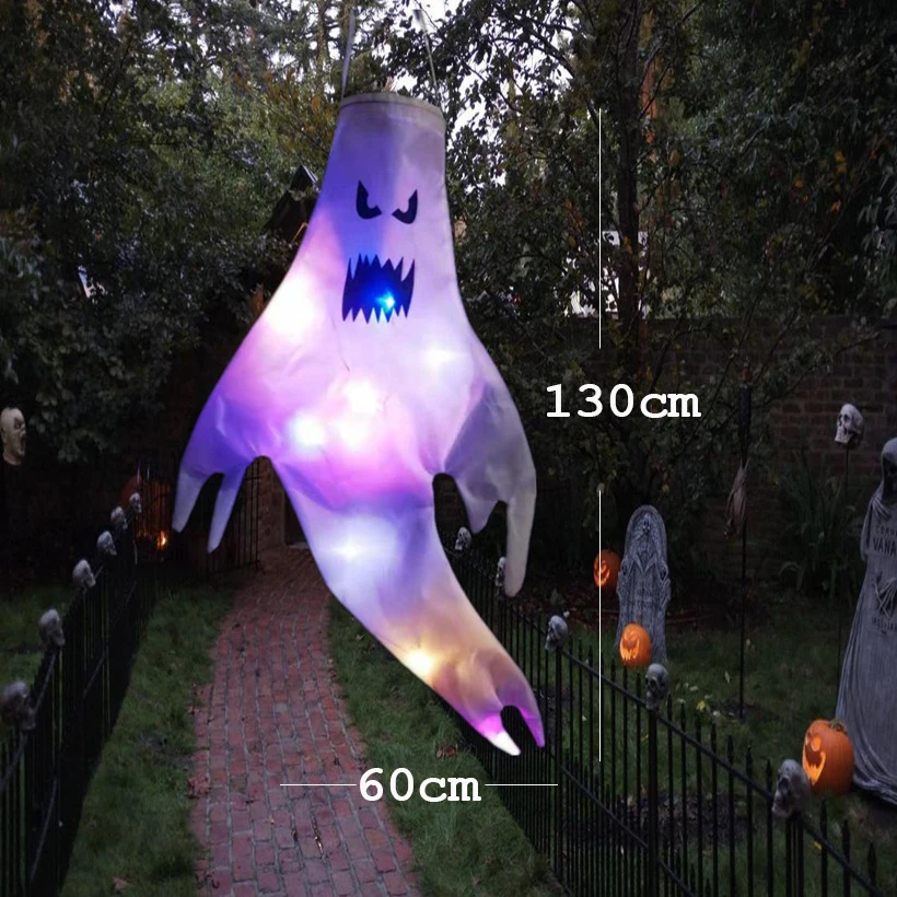 Hanging Ghost Halloween LED Luminous Ghost Children's Gift Scary Party Props Home Outdoor Courtyard Bar Hanging Decorations - Image 6