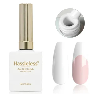 Hassleless 15ml White Gel Nail Polish, French Extension, Requires Uv Led Lamp, Gel French Manicure, Nail Supplies, Nail Art for