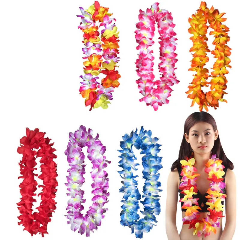 Hawaii Hula Dancing Wreath 4 Pcs For Christmas New Year Festival Wedding Party Decorations Tropical Artifical Flower Necklace - Image 3