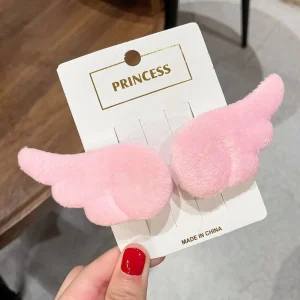 Headdress Angel Wing Y2K Hair Clip Sweet Pink Cosplay Hairpin Hair Accessories Headwear Bangs Barrettes for Women Girls