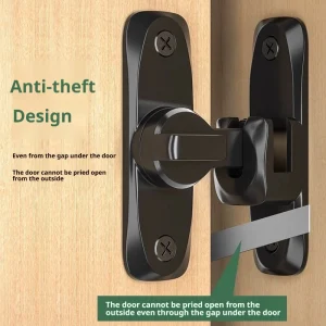 Heavy-Duty 90/180 Degree Flip Door Latch, Zinc Alloy Anti-Theft Sliding Bolt Lock, Durable Small Gate Hardware for Home Security