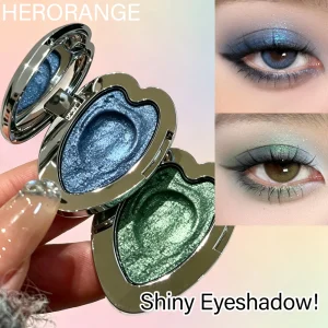 High-Intensity Single-Shade Eyeshadow 2Pcs/1Pcs Fine Texture Blue/Green Sparkling Super Color-Payoff Waterproof Long-Lasting for Detailed Eye Makeup Stage Makeup Holiday Gifts