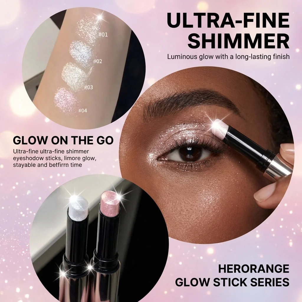 Highlight Eyeshadow Stick 4Pcs Shiny Metallic Pearl Gloss High Saturation Waterproof Multi Purpose Full Face Cosmetic Party Festival Makeup - Image 2