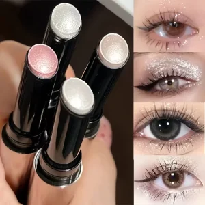 Highlight Eyeshadow Stick 4Pcs Shiny Metallic Pearl Gloss High Saturation Waterproof Multi Purpose Full Face Cosmetic Party Festival Makeup