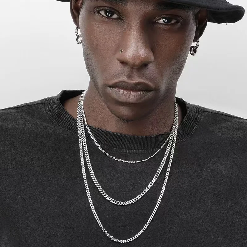 Hip Hop Cuban Chain Necklace Rock Stainless Steel Basic Chain Men Necklace Simple Necklace For Women Fashion Party Jewelry - Image 2