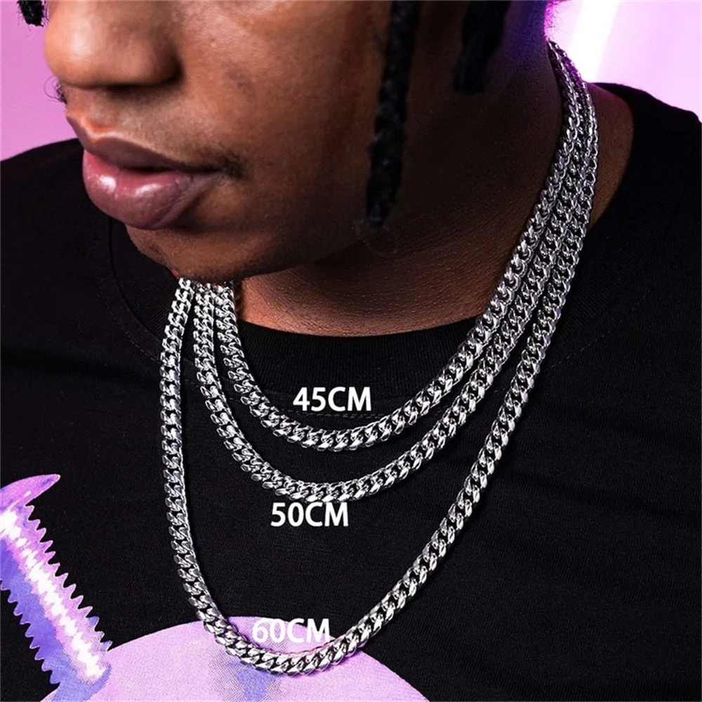 Hip Hop Cuban Chain Necklace Rock Stainless Steel Basic Chain Men Necklace Simple Necklace For Women Fashion Party Jewelry - Image 5