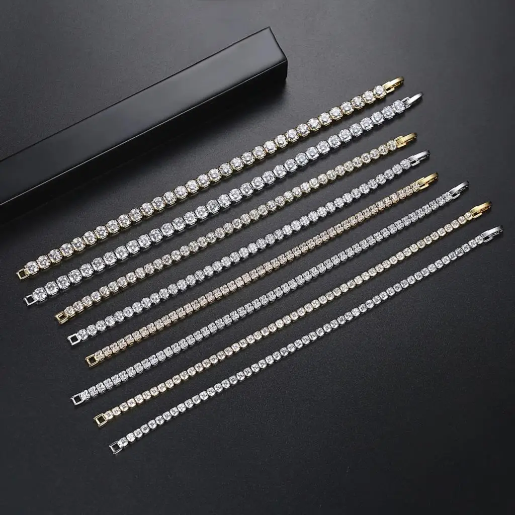 Hip Hop Iced Out 3/4/5mm Crystal Tennis Bracelet for Men Homme Punk Zirconia Women's Chain on Hand Streetwear Trendy Jewelry - Image 6