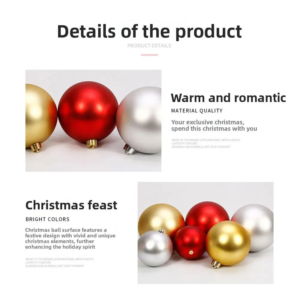 Holiday Decoration 12/15/20CM Christmas Ball Matte Finish Ball Shape New Year Decoration Matte Ball Bar Ceiling - Image 2