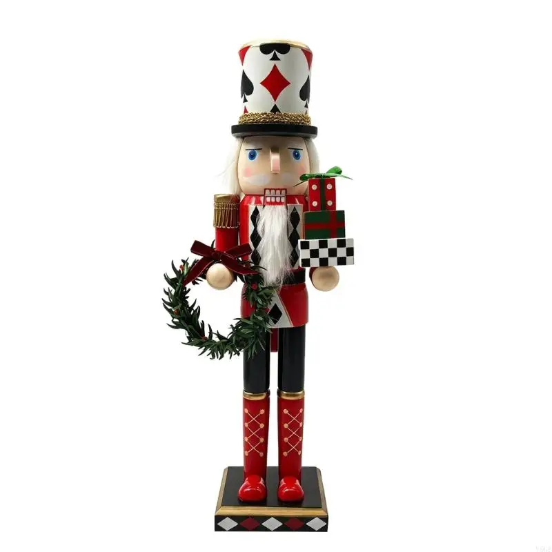 Holiday Nutcrackers Decors Figurine with Card Theme, Freestanding 15Inch Display Christmas Soldier Statue for Mantels Y5GB - Image 2