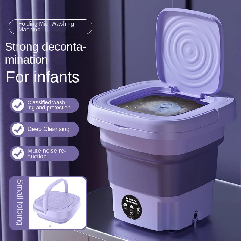 Home Folding Washing Machine Bucket for Clothes Socks Underwear Cleaning Washer Portable Small Travel Washing Machine - Image 4