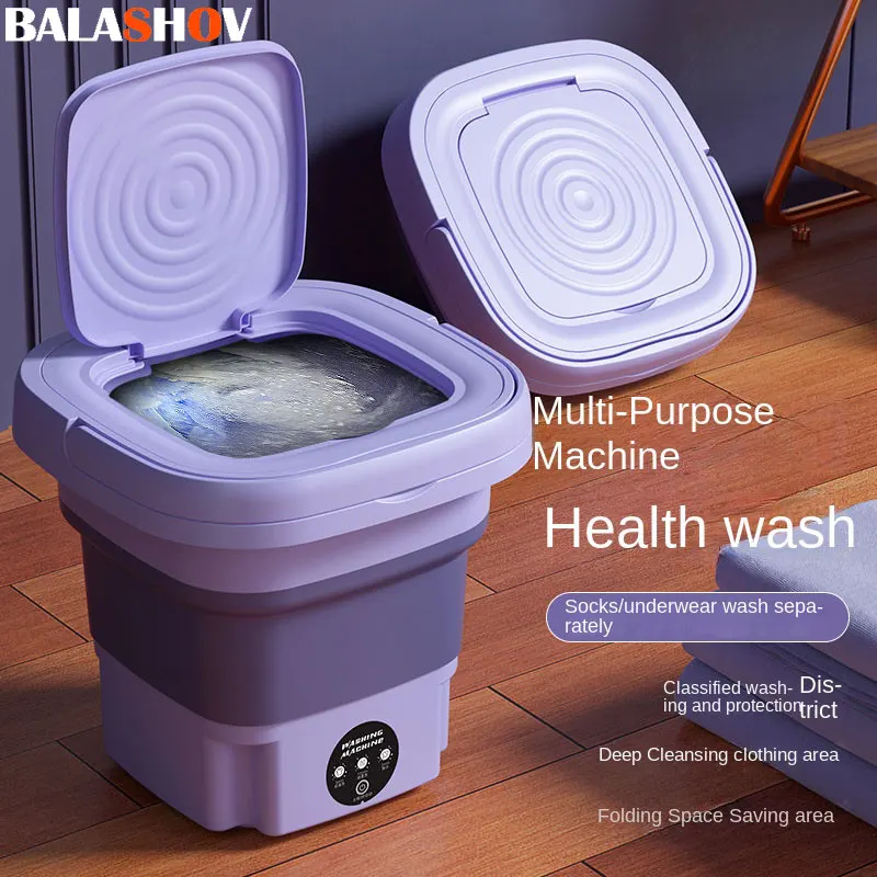 Home Folding Washing Machine Bucket for Clothes Socks Underwear Cleaning Washer Portable Small Travel Washing Machine