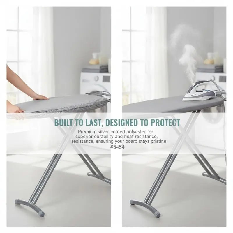 Home Universal Silver Coated Padded Ironing Board Cover Pad Heavy Heat Resistant Polyester coated silver ironing board cover - Image 3