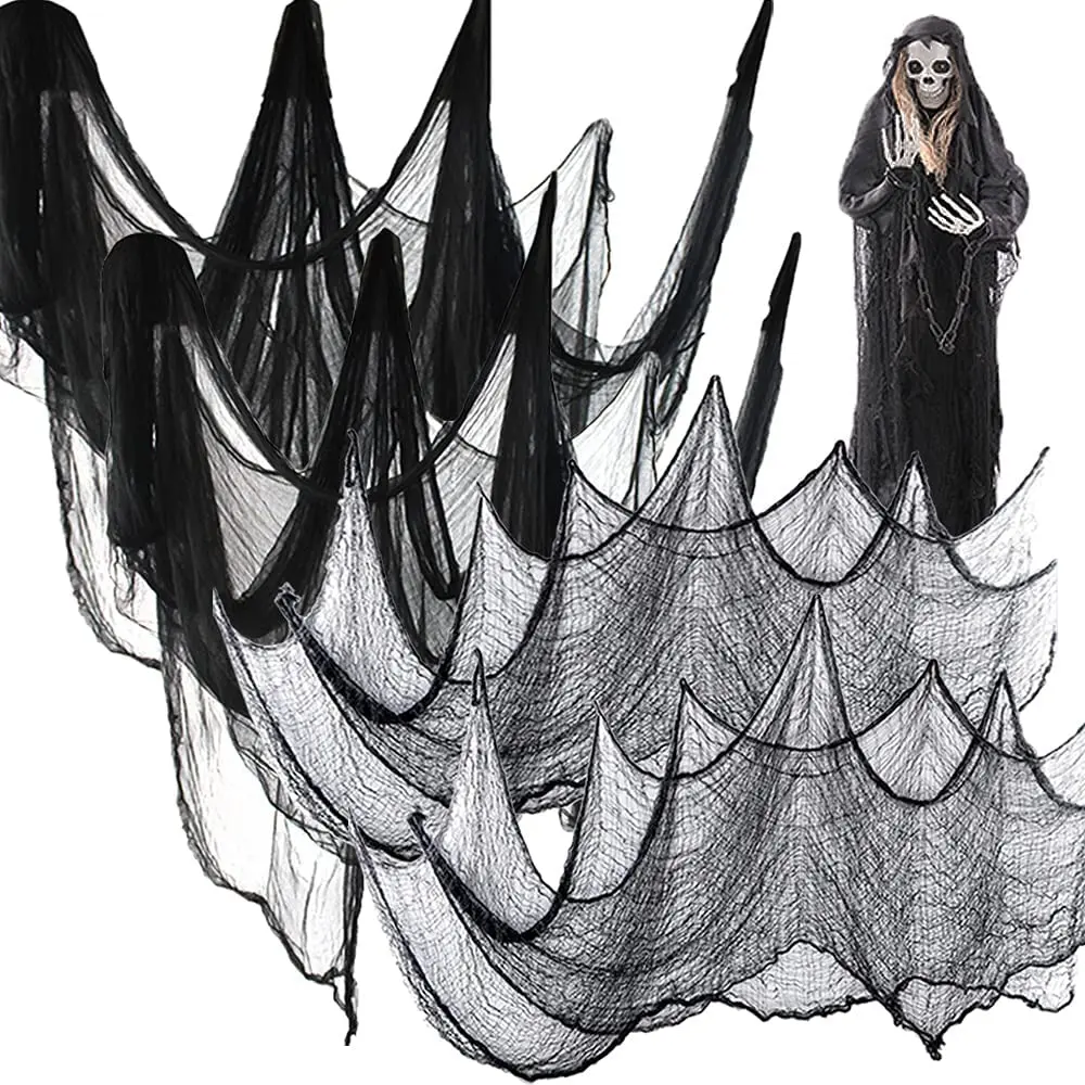 Horror Halloween Party Decoration Haunted Houses Doorway Outdoors Decorations Black Creepy Cloth Scary Gauze Gothic Props - Image 2