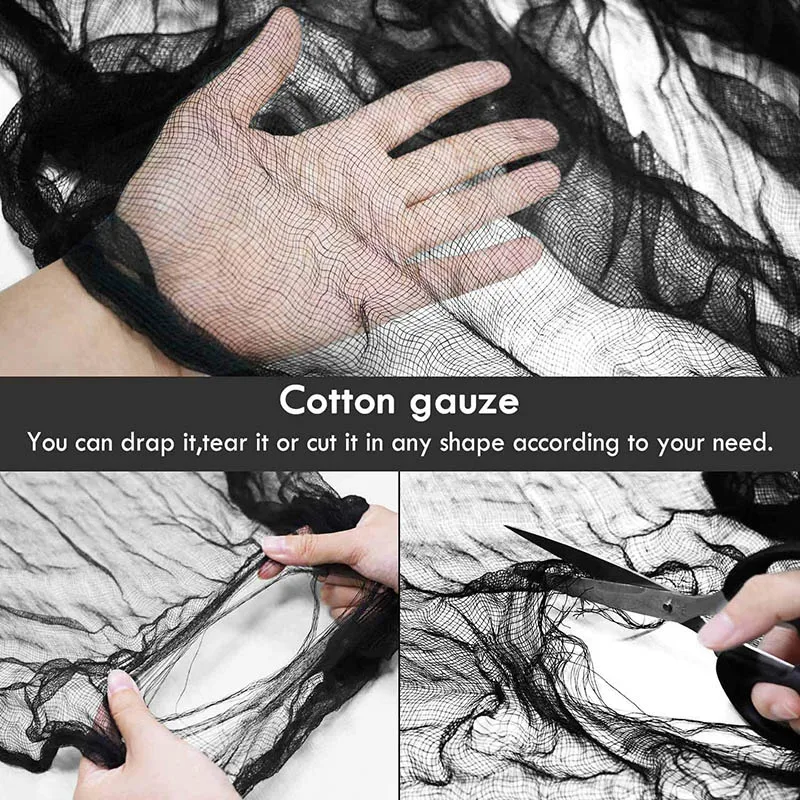 Horror Halloween Party Decoration Haunted Houses Doorway Outdoors Decorations Black Creepy Cloth Scary Gauze Gothic Props - Image 5