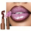 Hot Lip Liner Lipstick Kit Combo Set Brown Shimmer Flashy Glitter Pearlescent Hydrating Moisturizing Solid Lip Gloss