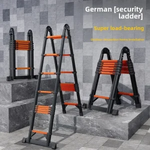 Household Goods Telescopic Ladder Herringbone Ladder Thickened Straight Ladder Folding Engineering Ladder Lifting Stairs
