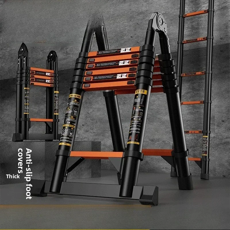 Household Goods Telescopic Ladder Herringbone Ladder Thickened Straight Ladder Folding Engineering Ladder Lifting Stairs - Image 5