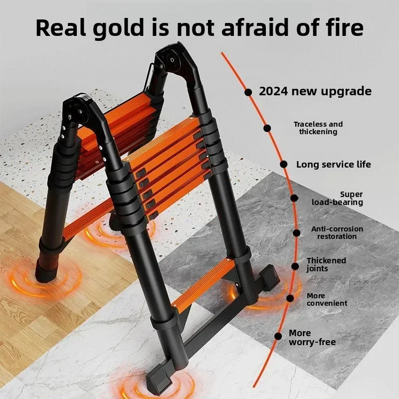 Household Goods Telescopic Ladder Herringbone Ladder Thickened Straight Ladder Folding Engineering Ladder Lifting Stairs - Image 6