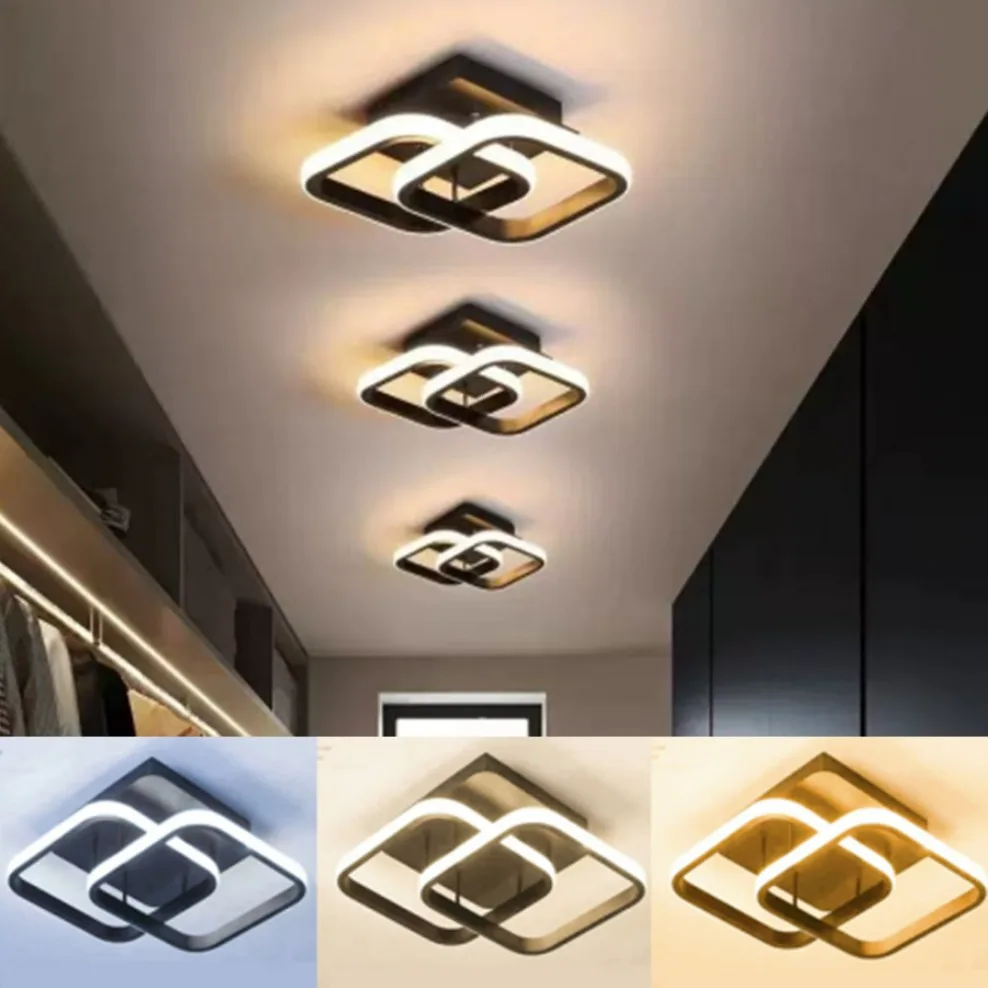 Household LED Chandelier Three Colors Lamp Modern Style Ceiling Lamp Bedroom Light Surface Installation 85-265V Dining Room Lamp - Image 3