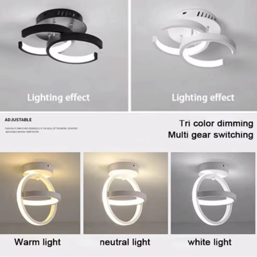 Household LED Chandelier Three Colors Lamp Modern Style Ceiling Lamp Bedroom Light Surface Installation 85-265V Dining Room Lamp - Image 4