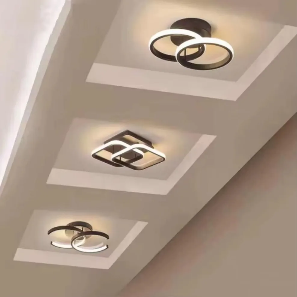 Household LED Chandelier Three Colors Lamp Modern Style Ceiling Lamp Bedroom Light Surface Installation 85-265V Dining Room Lamp