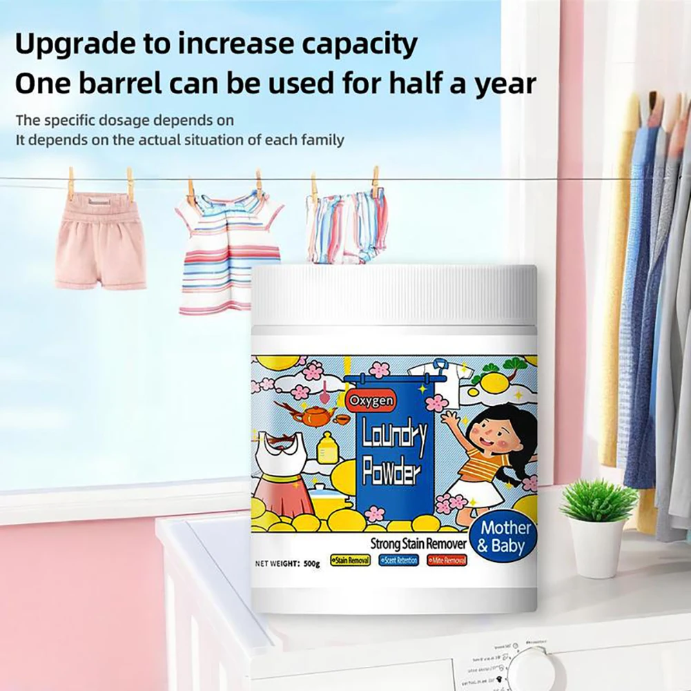 Hyper-Concentrated Strong Stain Remover Powder Active Oxygen Power White And Colored Clothes For Deep Clean For Laundry, Kitchen - Image 2