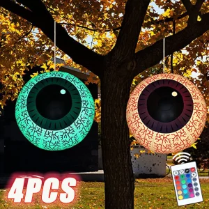 Inflatable Eye Balls Halloween Yard Decoration Balls LED Colour Changing Remote Control Light Up PVC Inflatable Decoration Balls