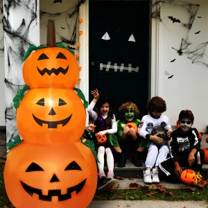 Inflatable Halloween Outdoor Decoration Pumpkins, Yard Lawn Lighted Blow-up Decorations Suitable for Holiday Parties