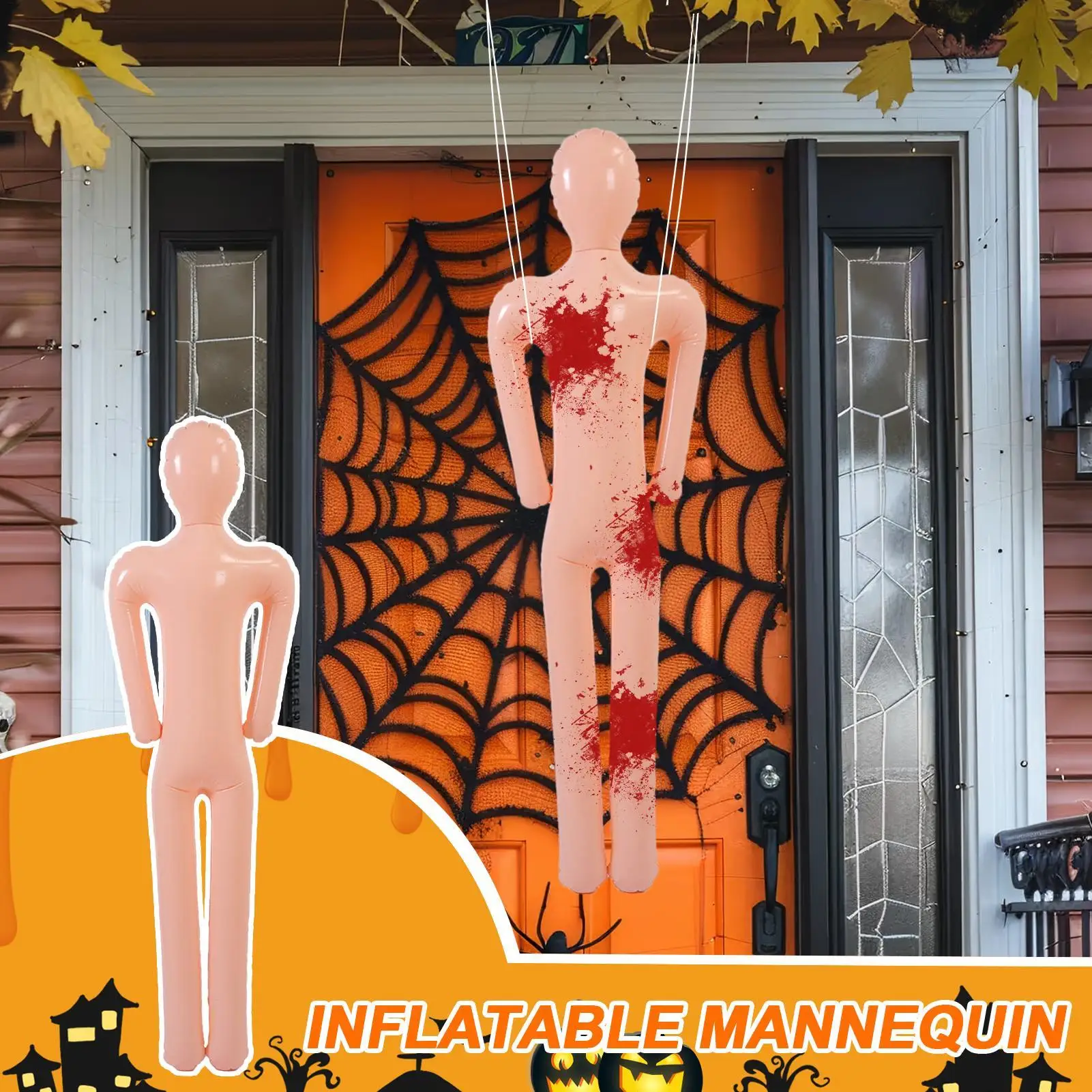 Inflatable Mannequin Body PVC Halloween Decoration For Haunted House Cosplay Party Scary Props Backyard Front Door Window Decor - Image 2