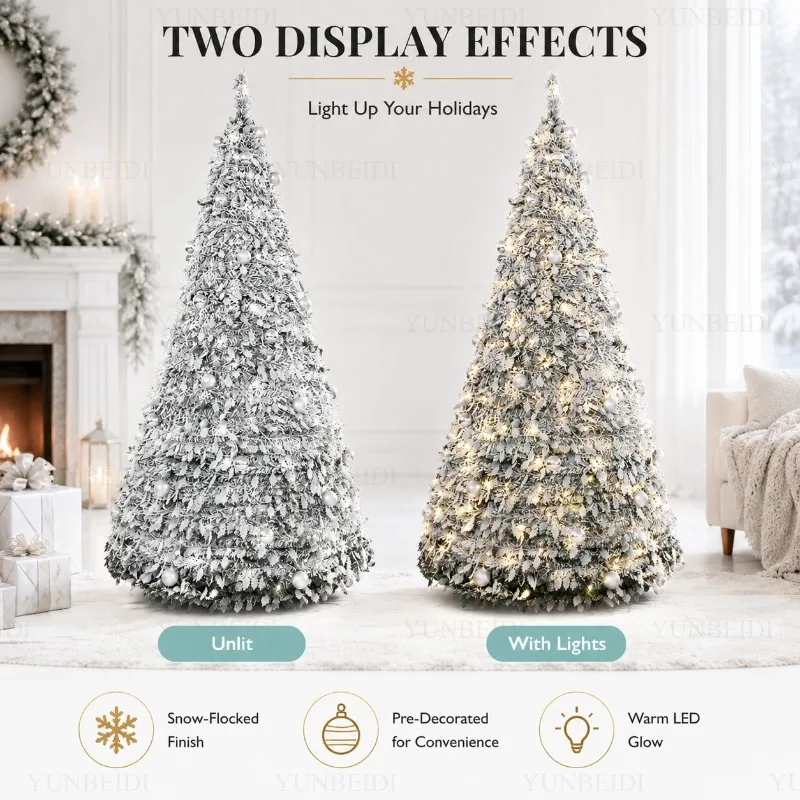Integrated Foldable Christmas Tree, High-end Model, with Decorative LED Lights, 150 Cm / 180 Cm, for Christmas Party Decoration - Image 4