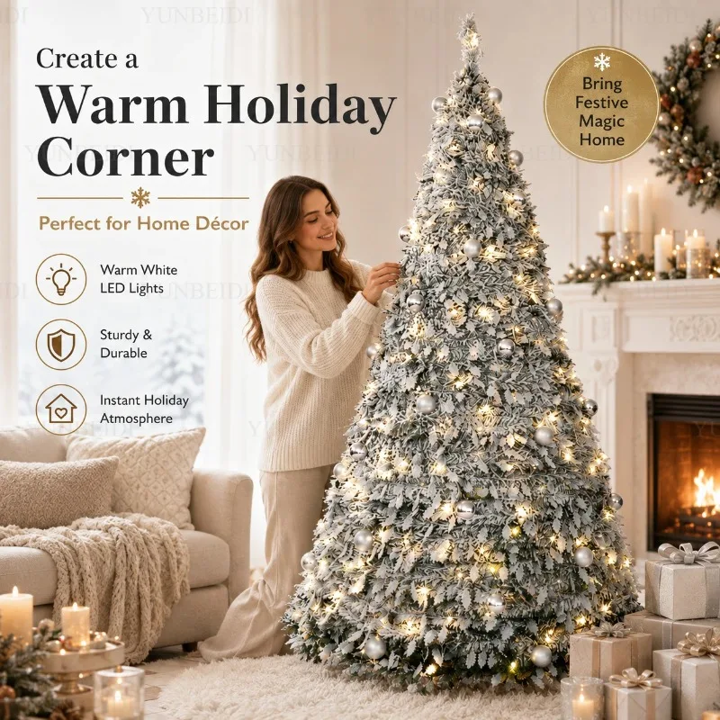 Integrated Foldable Christmas Tree with Ornaments LED Lights High-end Christmas Tree 150cm/180cm Home Christmas Party Decoration - Image 5