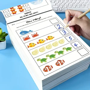 Interactive Preschool Math Workbook with Number Tracing, Addition & Subtraction Worksheets - Early Learning Activities