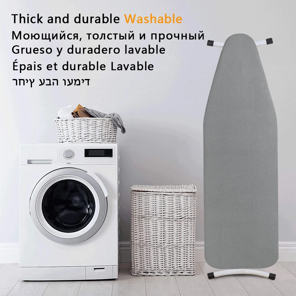 Ironing Board Cover Scorch Resistant, Cotton Cloth Ironing Cover with Padding Heat Reflective Heavy Duty Pad 140x50cm - Image 2