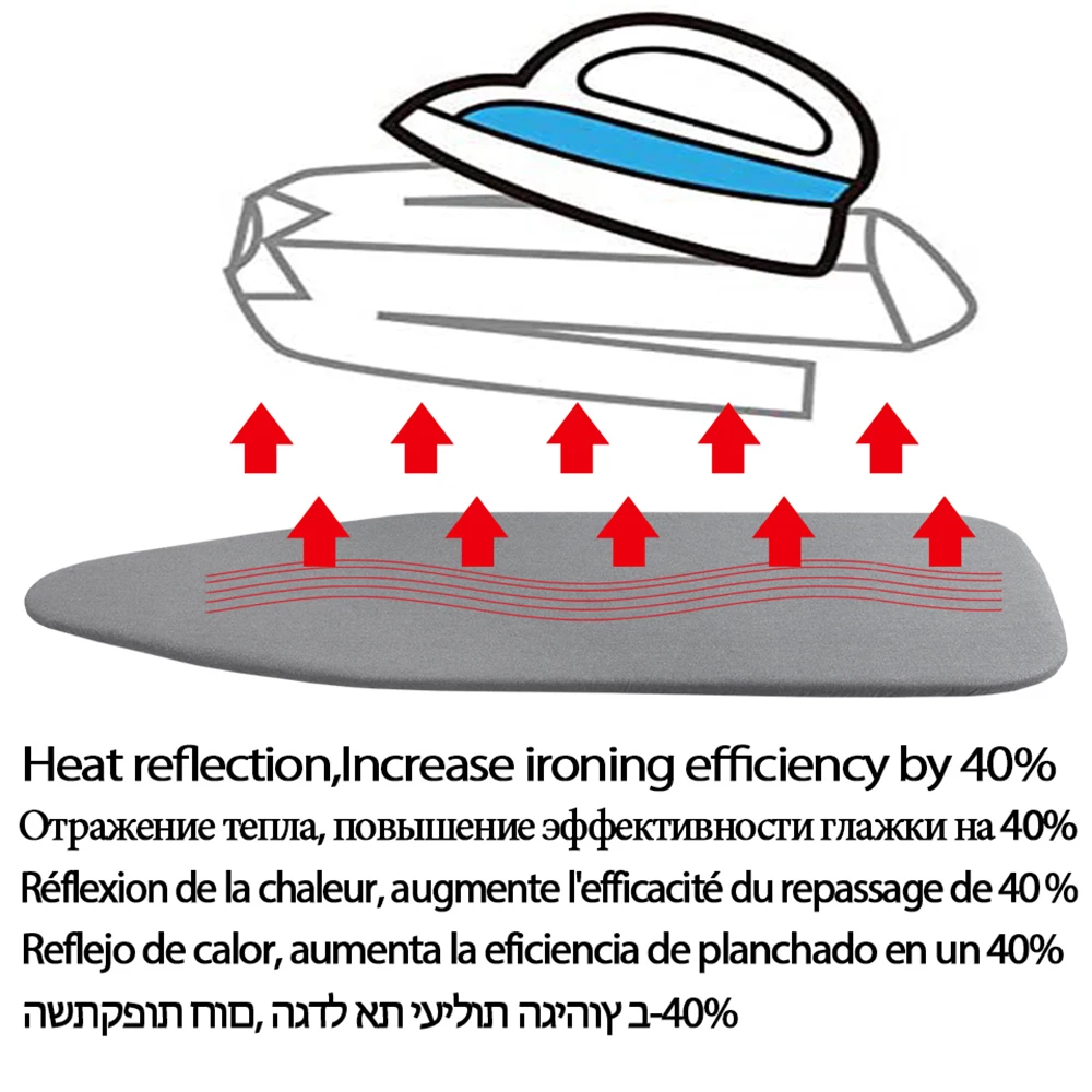 Ironing Board Cover Scorch Resistant, Cotton Cloth Ironing Cover with Padding Heat Reflective Heavy Duty Pad 140x50cm - Image 5