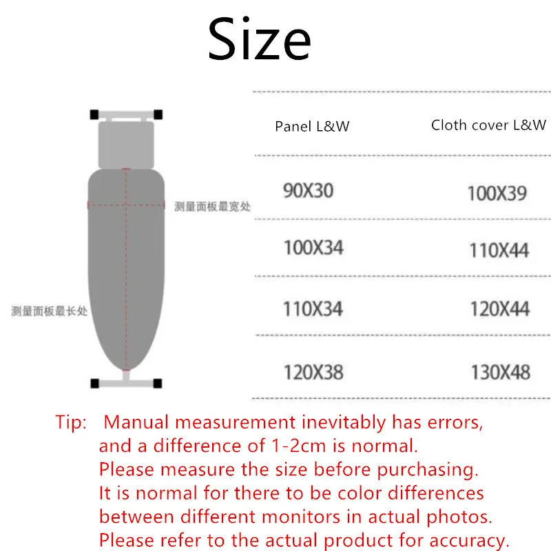 Ironing Board Cover Scorch Resistant Extra Thick Cotton Iron Cover With Padding Heat Reflective Heavy Duty Pad Approx 120x38cm - Image 6