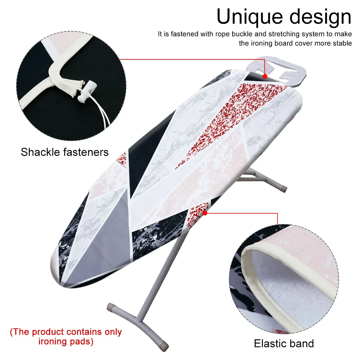 Ironing Board Cover Scorch Resistant, Extra Thick Cotton Iron Cover with Padding Heat Reflective Heavy Duty Pad Approx 140x50cm - Image 4